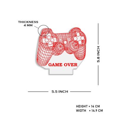 3D Illusion Game Controller Night Lamp Table Desk Decor Light with Warm White Light  Gaming Room Decor Light  Gift for Gamer  Birthday Gift